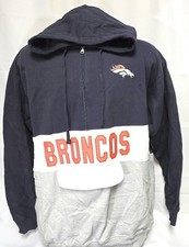 Mens Fanatics Denver Broncos NFL Big  Tall 1/4 Zip Sweatshirt Pocket Hoodie