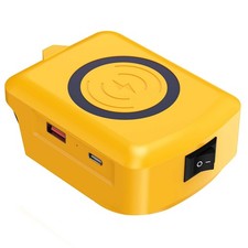1PC Wireless Charger Adapter W/USB Type-C Port For Dewalt 20V Batteries