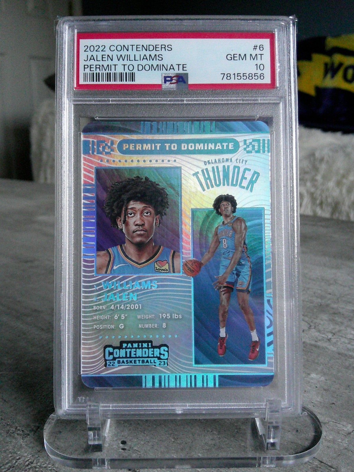 2022-23 Panini Contenders Jalen Williams Permit to Dominate #6 PSA 10
