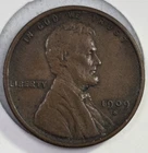 1909 S Lincoln Wheat Penny Full Wheats VF Key Date Cent  VERY RARE 1c US Coin
