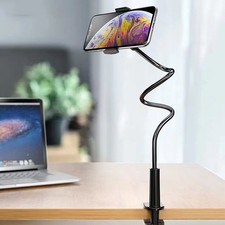 Universal Lazy Mobile Phone Gooseneck Stand Holder Flexible Bed Desk Table Clip