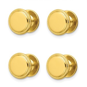 Kelly Waters Gold- Plated Polished Beaded Four Tuxedo Studs