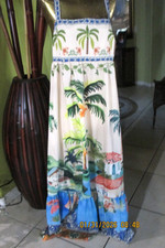SHEIN! TROPICAL PATTERN LONG MAXI DRESS! WIDE STRAPS ELASTIC BACK! EMPIRE! XL