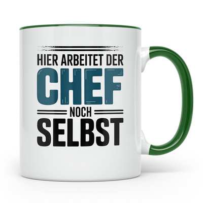 Chef Tasse - Hier arbeitet der Chef noch selbst - Geschenkidee für Boss
