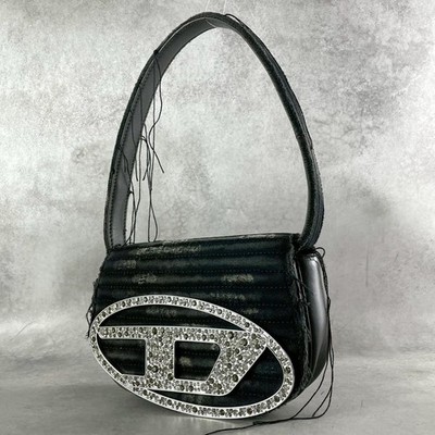Diesel 1DR Bijoux Logo Plate Shoulder Bag Black Authentic Japan 0514145