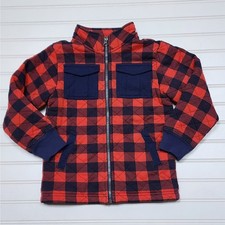 Hanna Andersson Navy and Red Buffalo Plaid Zip Up Jacket