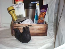 Men Gift Basket  Bear Chest Lodge Gift Basket Men  Coffee Crème Knife Flashlight