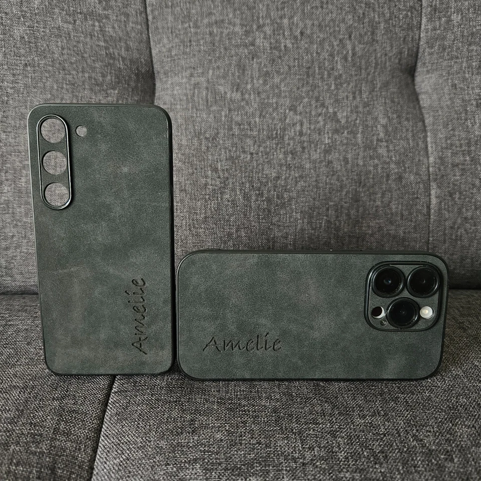 MARKENLOS Personalisierte Handyhülle Samsung Galaxy S20 21 22 23 S24 S25 + Ultra Alcantara