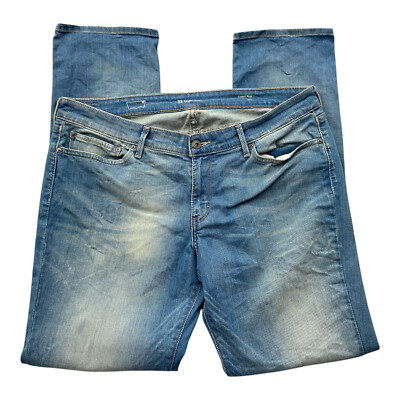 Levis Jeans Hose Slight Curve W33 Blau Schrittlänge 83 cm Helle Waschung