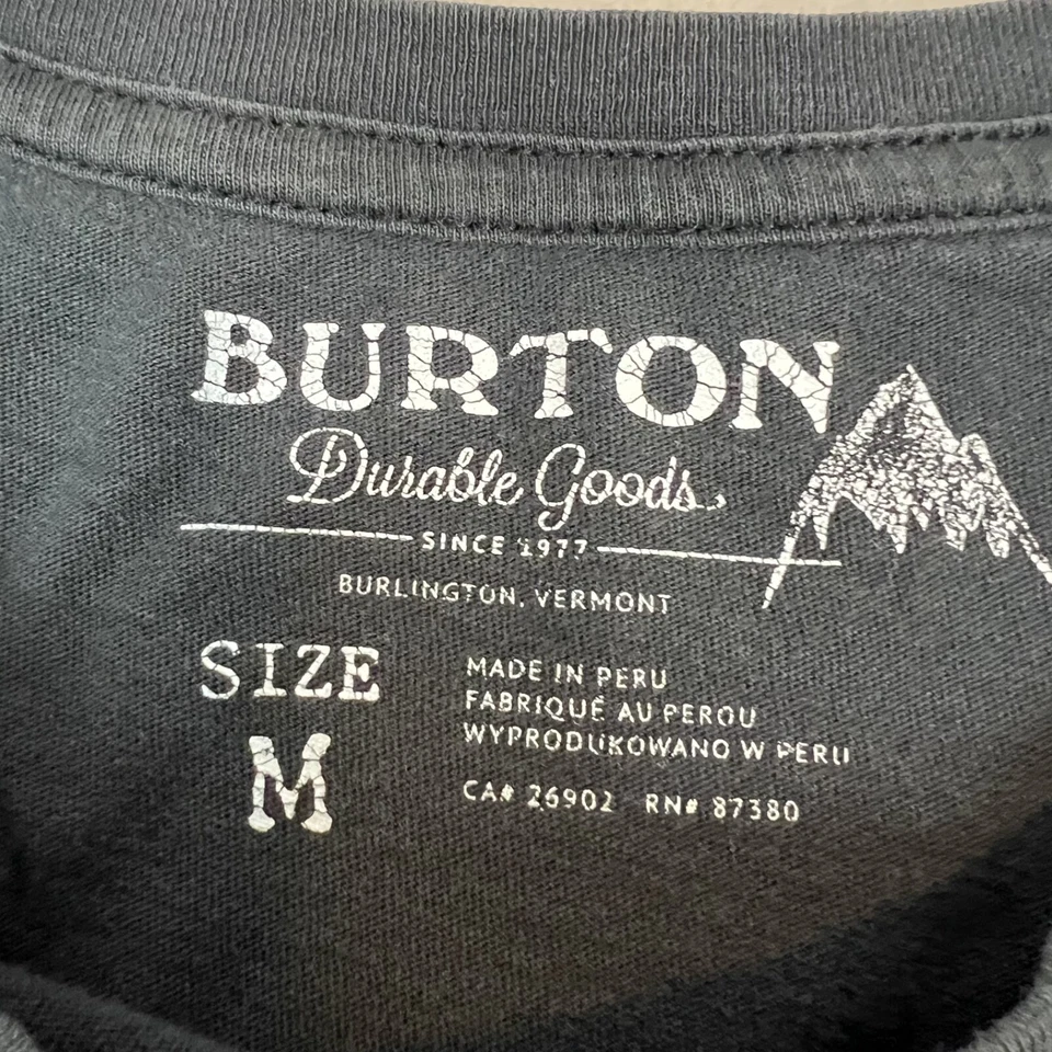 Camisa Burton Para Hombre Mediana Negra Manga Larga Ligera Elastizada Grunge Informal Foto 4 de 4