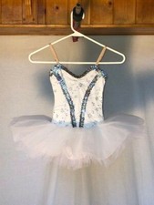 White  Silver Multi Use Youth Ballet Tutu Dance Costume
