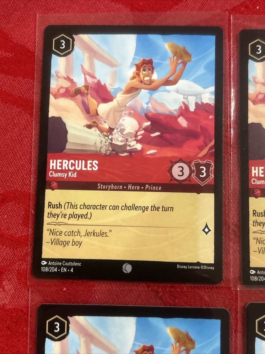 4x Disney Lorcana - Ursula's Return - Hercules - Clumsy Kid