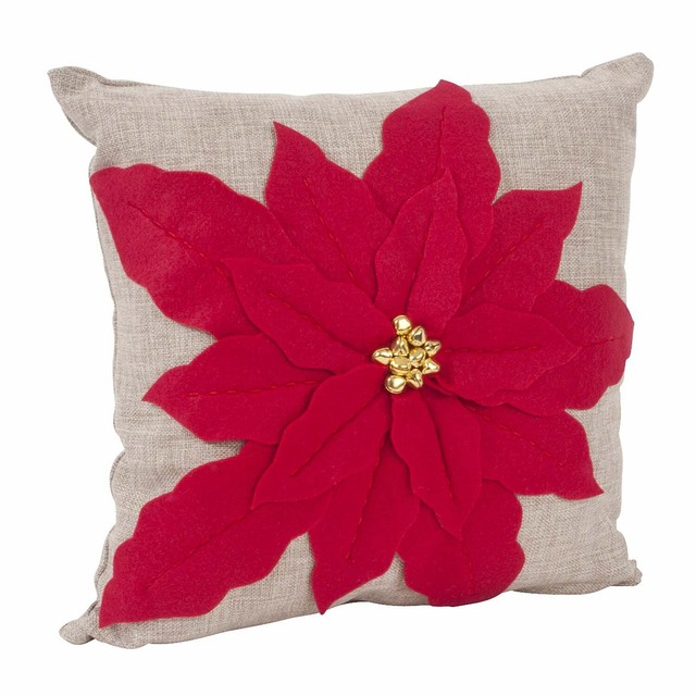 Poinsettia Design Decorative Pillow For Sale Online Ebay