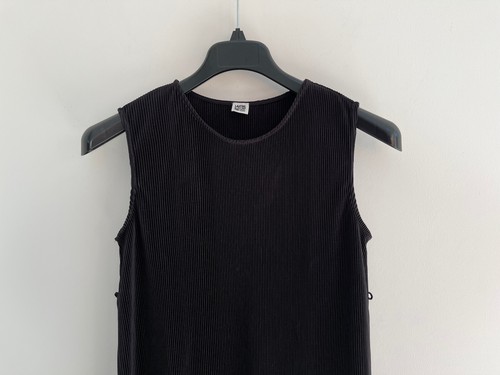 La Redoute Mini Shift Dress Black Slip Plisse Pleated M / UK 12-14 - NEW - Picture 2 of 8