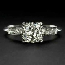 Art Deco Style 2.00 Ct Round Cut Lab-Created Diamond Engagement Ring 925 Silver