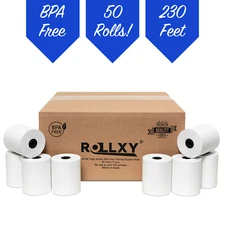 3-1/8" x 230' THERMAL POS RECEIPT PRINTER ROLL PAPER BPA FREE USA - 50 ROLLS