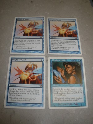 MTG Sleight of Hand 4枚セット MTG Magic Sleight of Hand x4 (3 9th Edition, 1 7th Edition) EX/LP
