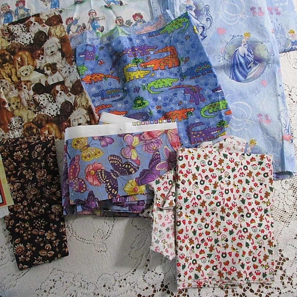 批量 织物 Rems 织物 工艺 I 间谍被子包 小狗 鱼鳄鱼 Raggedy — 第 4/4 张图片