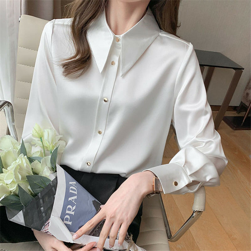 ladies white chiffon shirt