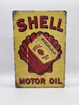 Blechschild Shell 20x30cm Nostalgie Retro Reklame Vintage Geschenk Motor ÖL Deko