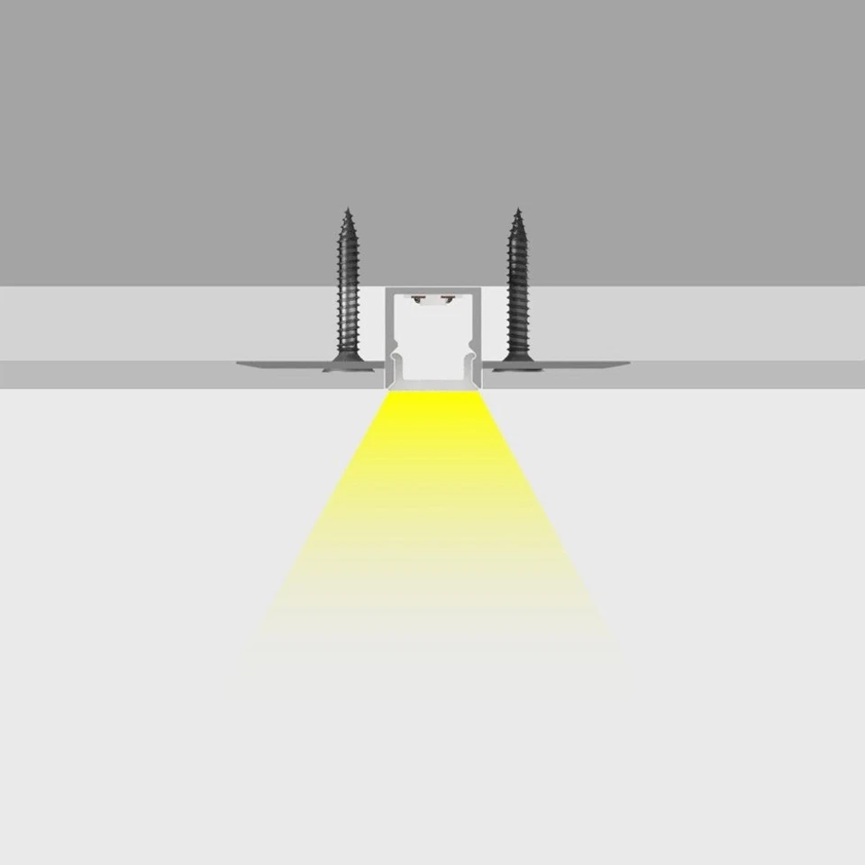 LED Aluminium Profile with Cover & End Caps LEDBRITE 2M /6.6FT Plaster In 5213 - Image 3 of 4