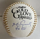 Mark Grace Signed Autographed MLB Gold Glove Baseball “4 X GG” JSA