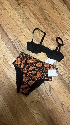MATTEAU HIGH WAIST BALCONETTE A/B two piece bikini SET SZ 1 NEW W/TAGS