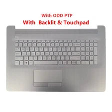 Palmrest Backlit Keyboard Touchpad For HP 17-BY 17-CA Silver L92783-001 With ODD
