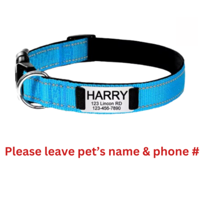 #ad #ad Reflective Nylon Dog Collar Custom Name Personalized Pet ID Tag Adjustable XS L $14.99