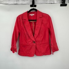 CAbi Womens Jacket 8 Pink Button Front Blazer Casual Cotton Blend Colorful
