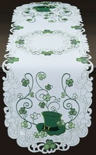 Creative Linens St Patrick's Day Shamrock Clover Placemats Table Cloth Runner