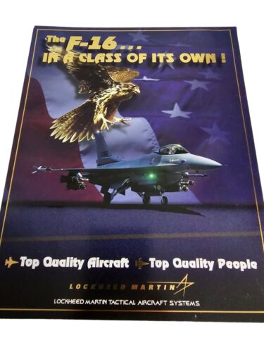 Lockheed Martin F-16 Poster Advertising Class Of It’s Own - Picture 1 of 2