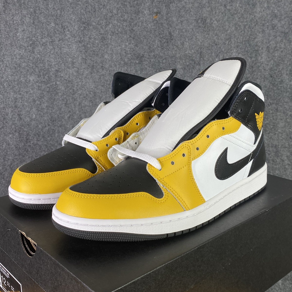 Nike Air Jordan 1 Mid Ochre Yellow Mens Shoe 12 US Sneaker Swoosh