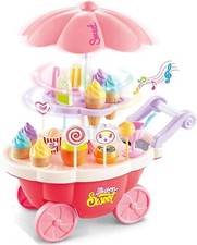Educational Set,Plastic Ice Cream Trolley Pretend Role Play LED/Music for kids