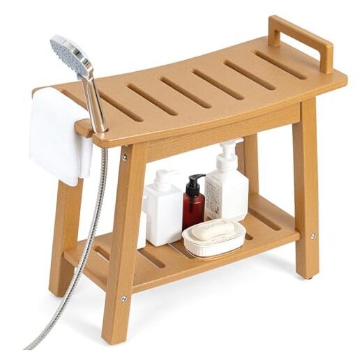 Shower Bench for Inside Shower Shaving Legs, Large Waterproof HDPE Shower