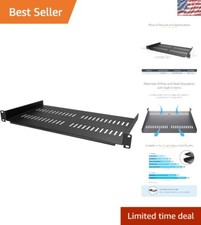 Versatile 1U Rack Shelf - Vented Design for Efficient Airflow and Storage