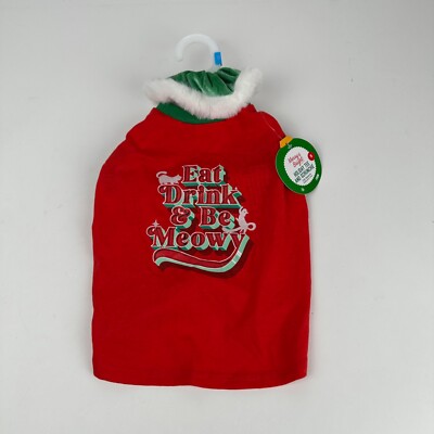 Ugly Christmas Sweater Cat Apparel Holiday T-Shirt/Scrunchie Size