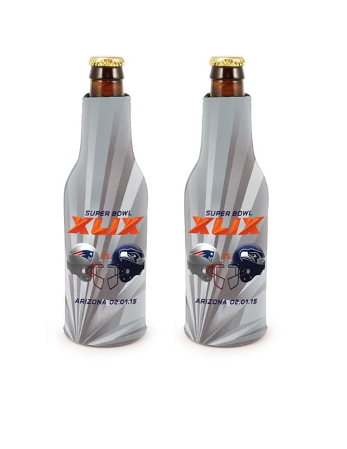 Super Bowl XLIX 49 Dueling Helmets Seahawks vs Patriots Bottle Suits 2-PACK | eBay