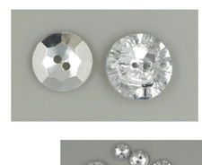 CraftbuddyUS 10AB3 30pcs 10mm Clear Round Acrylic Crystal Rhinestone Buttons