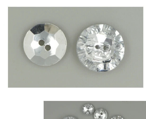 CraftbuddyUS 10AB3 30pcs 10mm Clear Round Acrylic Crystal Rhinestone Buttons - 第 1/2 張圖片