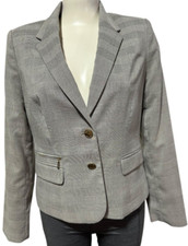 Calvin Klein Women's Blazer Jacket Houndstooth Size 10 Petite 10P Designer Work