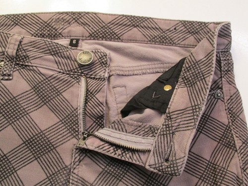 KUT From the Kloth Corduroy Skinny Pants Women Size 6 Gray Black Check Plaid - Picture 4 of 13