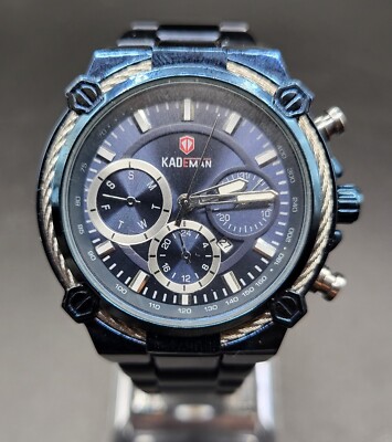 Kademan 836L Mens Analog 37mm Quartz Watch Professional WR 30M Unique Design