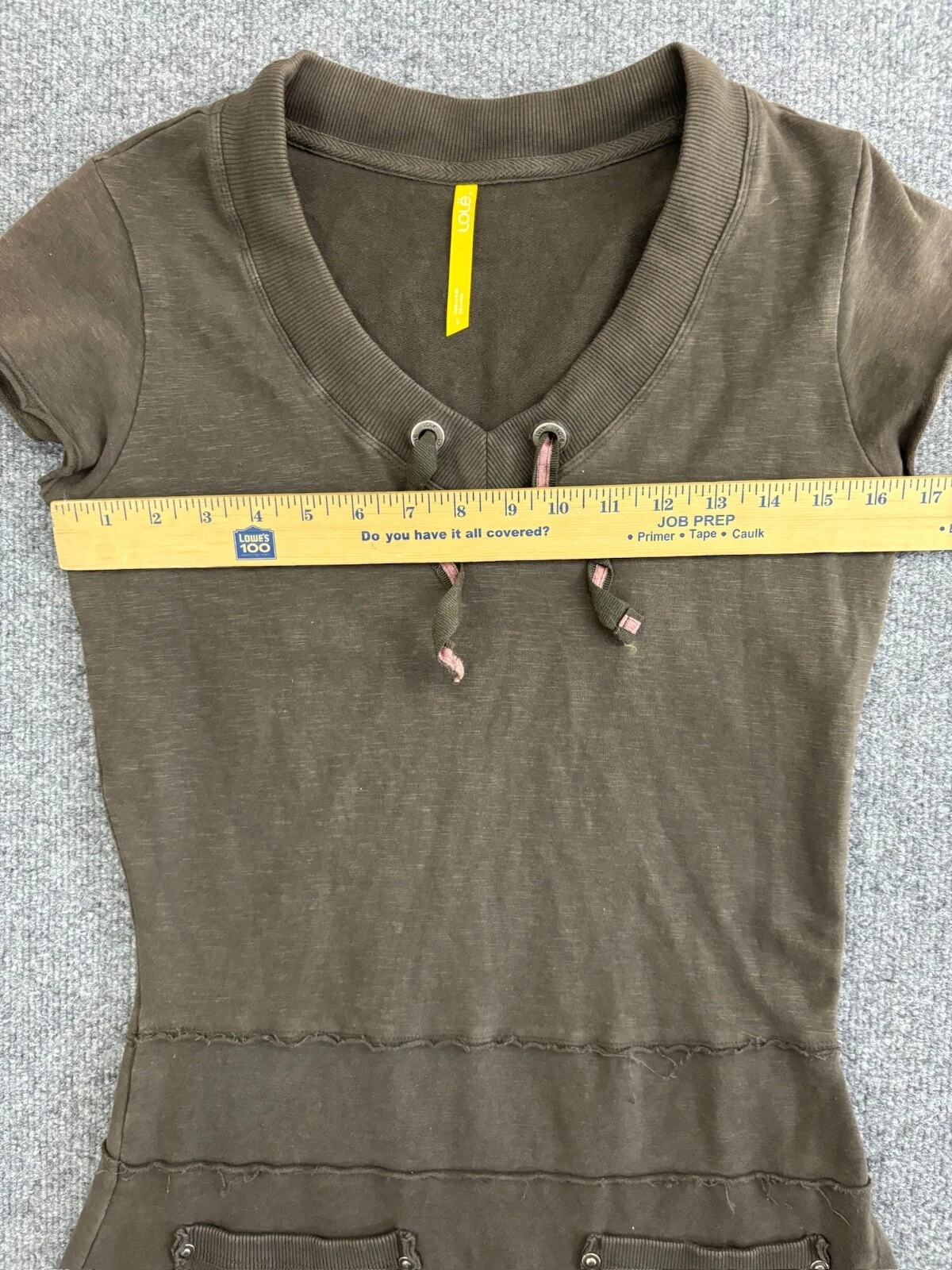 lole dress short sleeve v neck pockets stretch sweatshirt