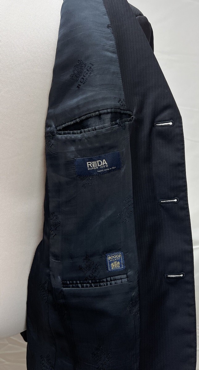 Men's BOGGI MILANO Navy Reda Super 100s 3-Button Tonal