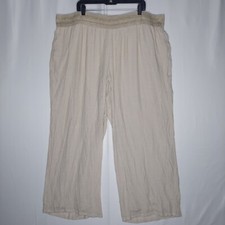 JM Collection Wide Leg Pants Women 3X Gauzy Lined Embroidered Elastic Waist