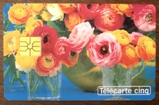 TELECARTE 5U FLEURS RÉF PHONECOTE Gn61 UT SCHEDA PHONE CARD CARTE TELEFONKARTE