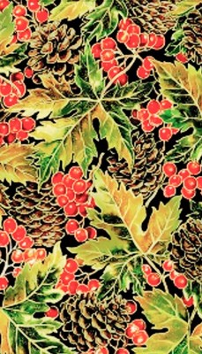 Oasis Fabrics - Change of Seasons with Pinecones and Leaves Quilting Fabric