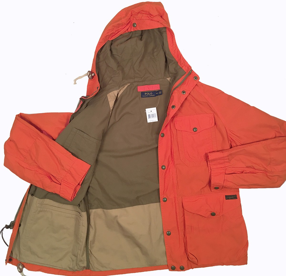 NEW Polo Ralph Lauren Oil Cloth (Oilskin) Jacket! *Orange NEW Polo Ralph Lauren Oil Cloth (Oilskin) Jacket! *Orange