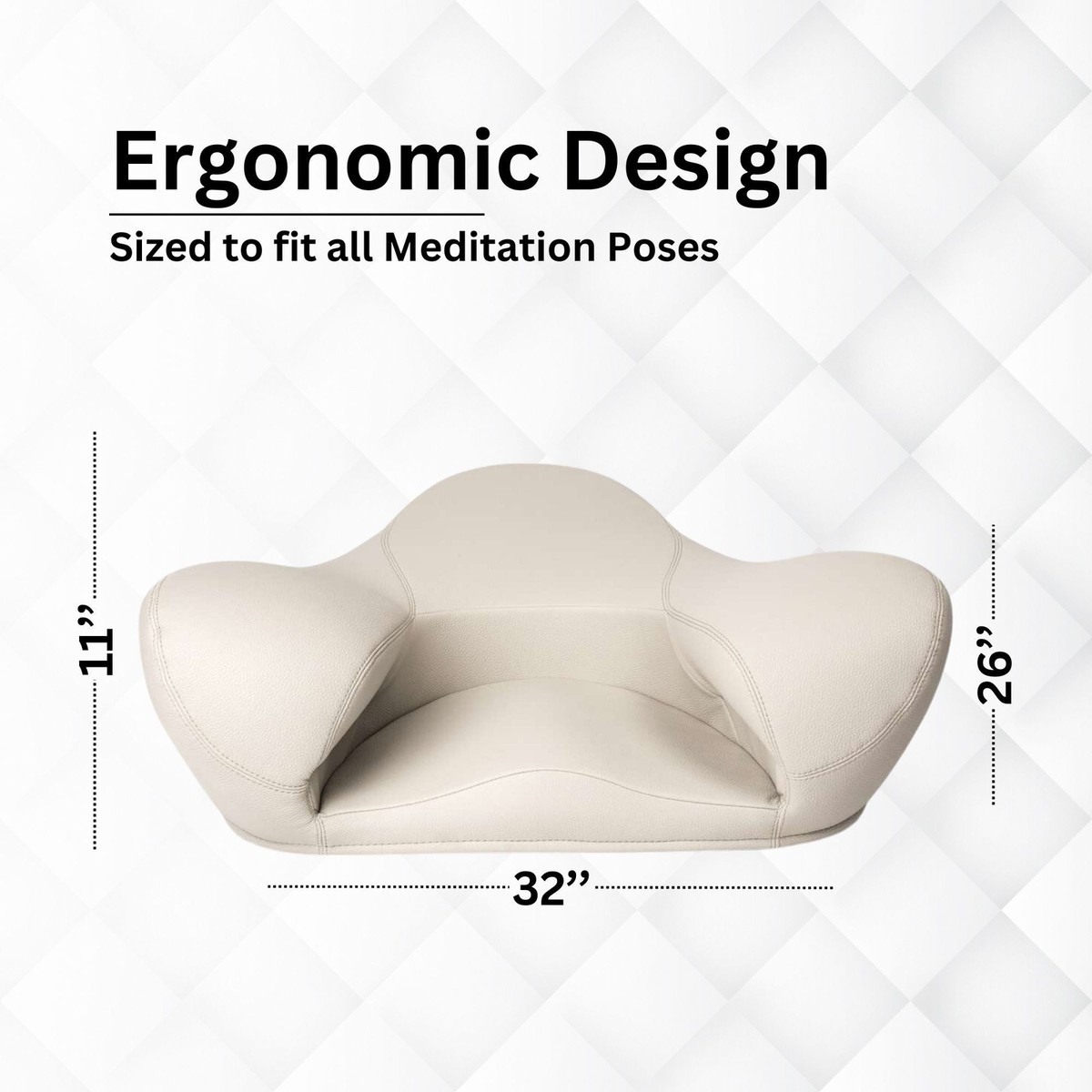 Alexia Meditation Seat Yoga Ergonomic Chair Off-White/ Light